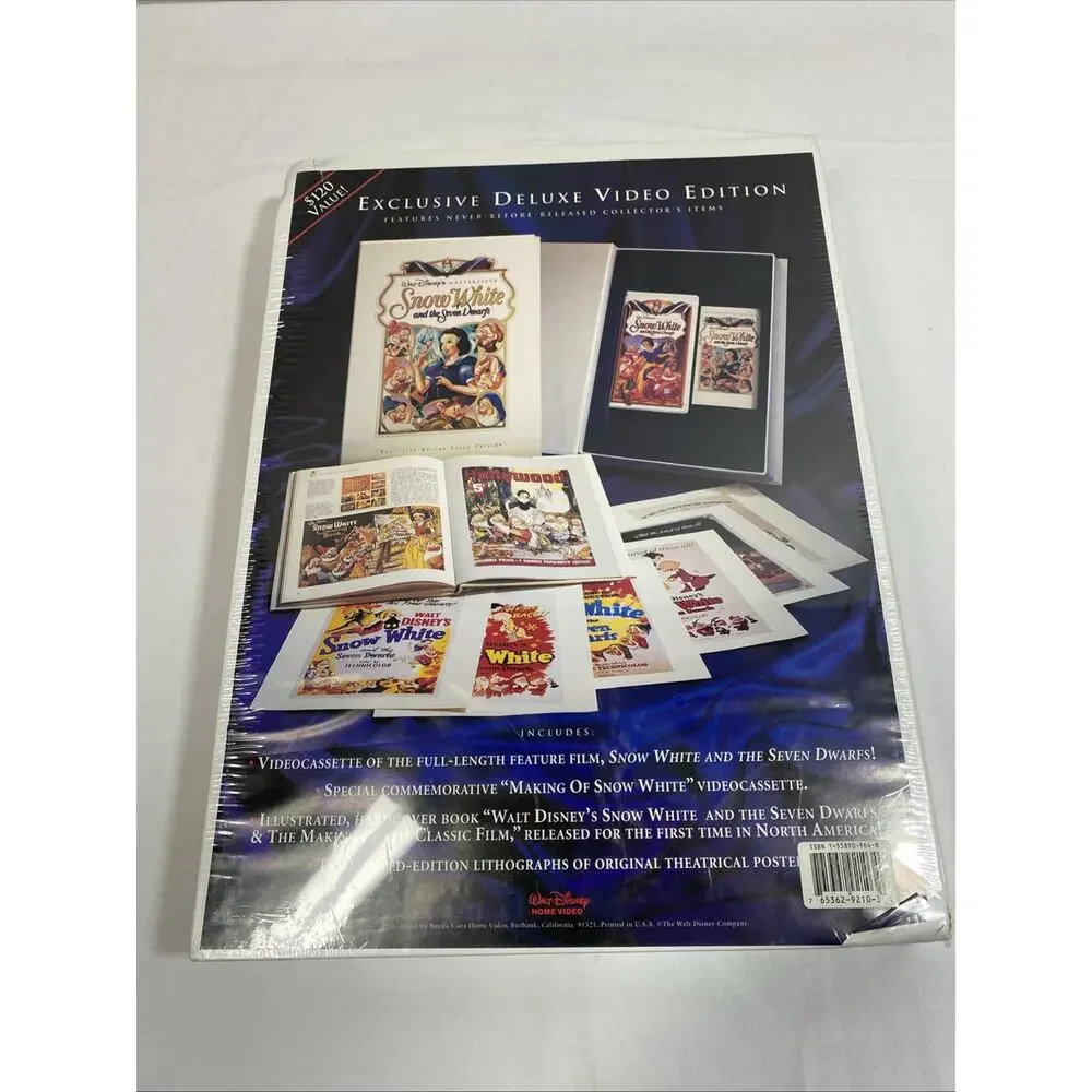 SNOW WHITE Walt Disney's Masterpiece Exclusive Deluxe Video VHS Edition SEALED